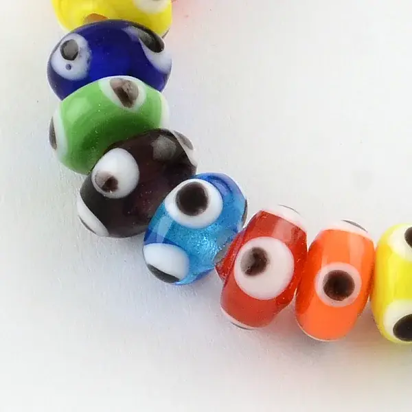 Rondelle Evil Eye Lampwork Bead Strands