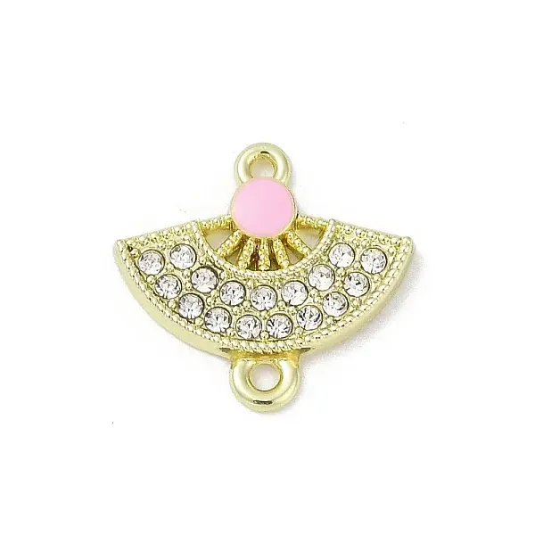 Alloy Rhinestone Fan Connector Charms
