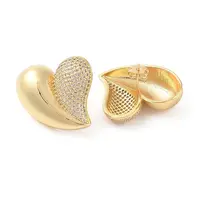 Rack Plating Brass Micro Pave Clear Cubic Zirconia Stud Earrings for Women