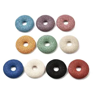 Natural Lava Rock Disc Big Pendants