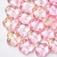 Transparent Spray Painted Glass Beads