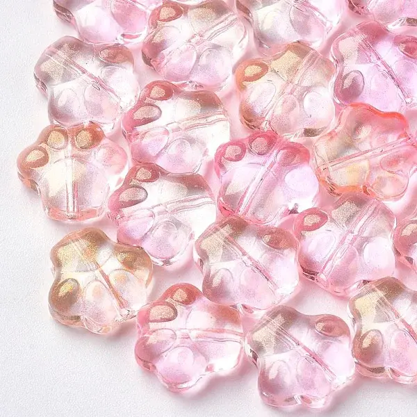 Transparent Spray Painted Glass Beads