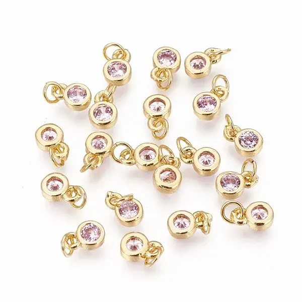 Brass with Single Cubic Zirconia Charms
