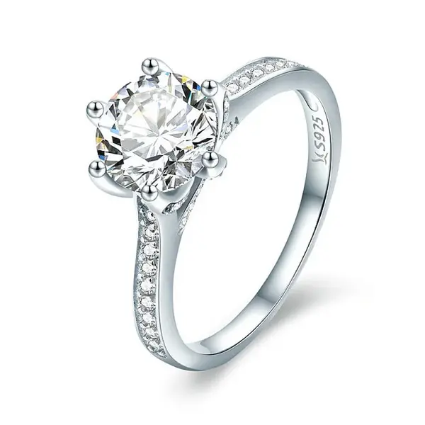 Anti-Tarnish Rhodium Plated 925 Sterling Silver Couple Rings