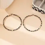 Ring with Leopard Print Alloy Hoop Earrings