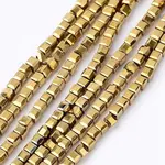 Electroplate Crystal Glass Faceted Cube Beads Strands
