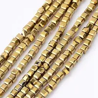Electroplate Crystal Glass Faceted Cube Beads Strands