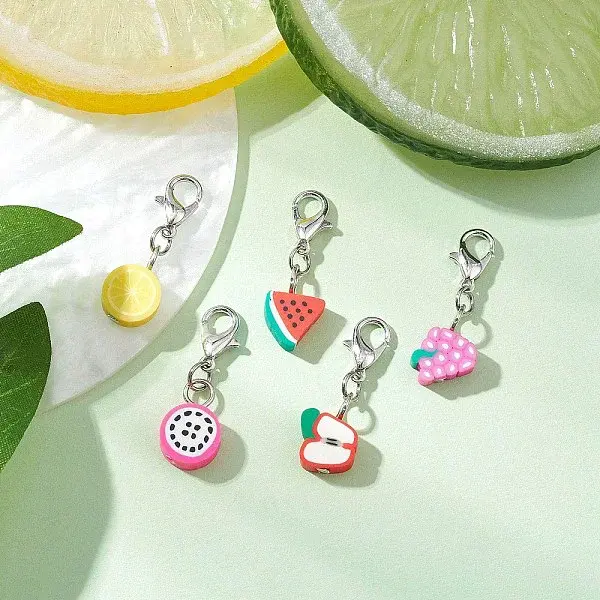 Mixed Fruit Theme Handmade Polymer Clay Pendants Decorations