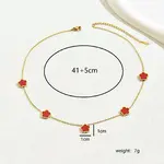 Golden 201 Stainless Steel Flower Pendant Necklace for Women