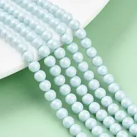 Baking Painted Pearlized Glass Pearl Bead Strands