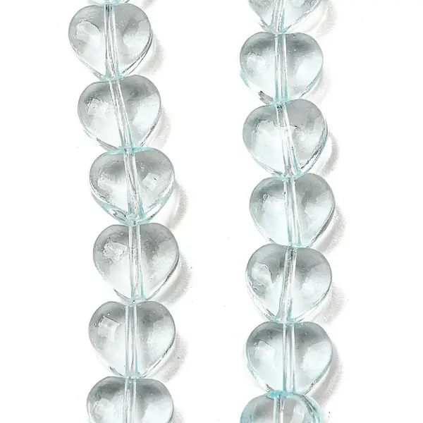 Baking Paint Transparent Glass Beads Strands