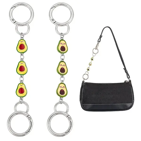 Avocado Alloy Enamel Link Purse Strap Extenders