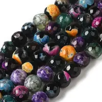 Dyed & Heated Natural Fire Crackle Agate Beads Strands