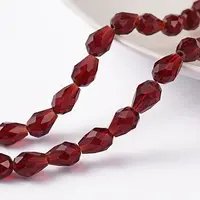 Faceted Drop Glass Bead Strands