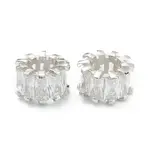 Brass Clear Cubic Zirconia Beads