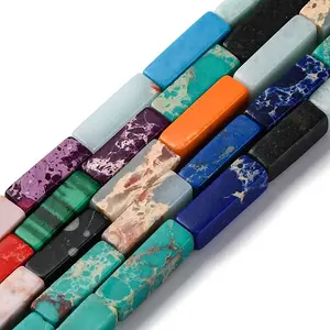 Synthetic Imperial Jasper Dyed Beads Strands