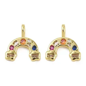 Brass Micro Pave Cubic Zirconia Pendants