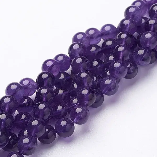 Natural Grade AB+ Amethyst Bead Strands