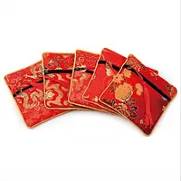 Chinese Brocade Tassel Zipper Jewelry Bag Gift Pouch