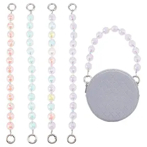 4Pcs 4 Colors Candy AB Colored Round Plastic Beaded Bag Handle