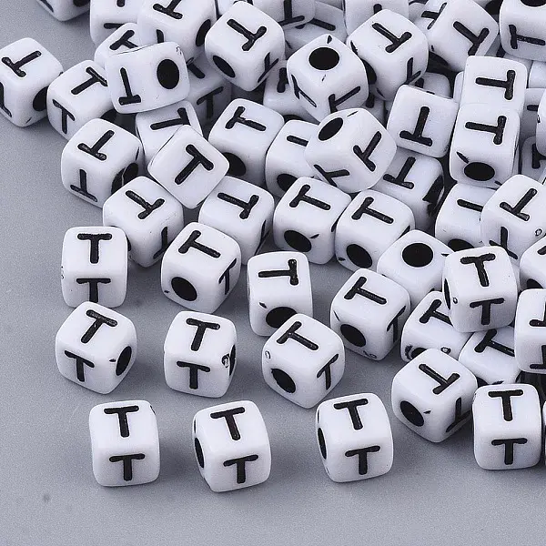 White Opaque Acrylic Beads