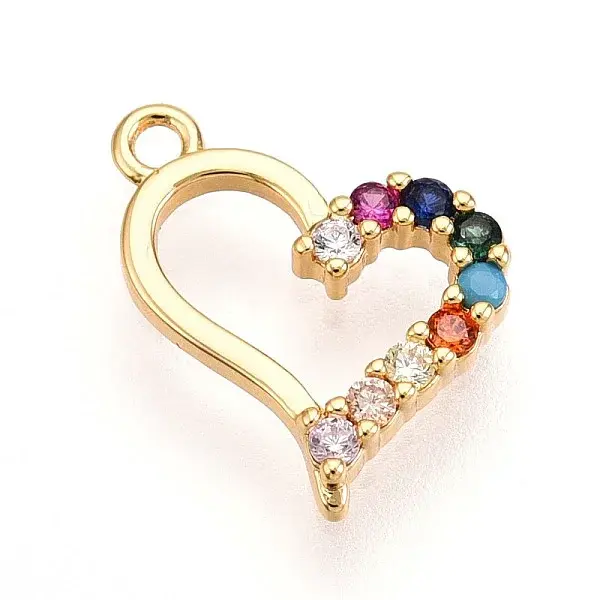 Brass Micro Pave Cubic Zirconia Charms