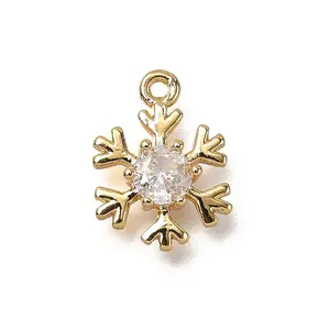 Brass Micro Pave Cubic Zirconia Charms