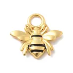 925 Sterling Silver Black Enamel Bees Charms