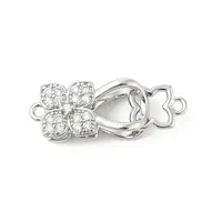 Brass Micro Pave Clear Cubic Zirconia Interlocking Clasps