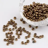 6/0 Electroplated Metallic Colours Round Glass Seed Beads