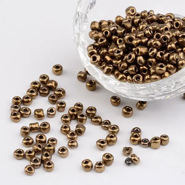 6/0 Electroplated Metallic Colours Round Glass Seed Beads