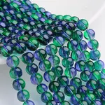Spray Painted Transparent Glass Bead Strands