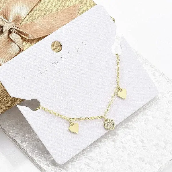 Brass Micro Pave Clear Cubic Zirconia Charm Bracelets for Women