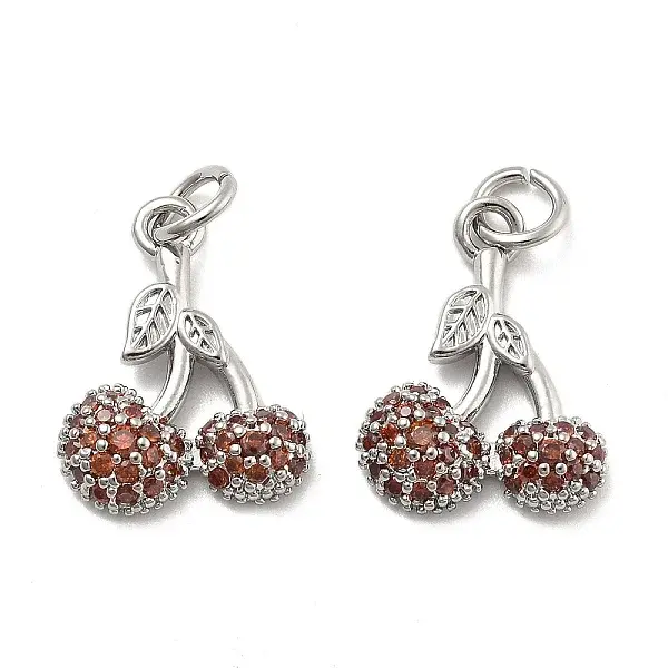 Brass Micro Pave Cubic Zirconia Pendants