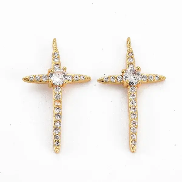 Brass Clear Cubic Zirconia Pendants