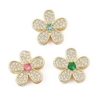 Brass Micro Pave Cubic Zirconia Slide Charms