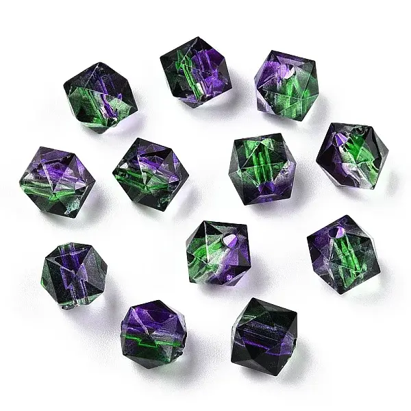 Two Tone Transparent Spray Painted Acrylic Beads