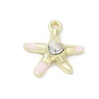 Rack Plating Alloy Enamel Rhinestone Pendants