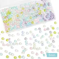 350Pcs 7 Colors Transparent Baking Paint Glass Beads