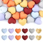 48Pcs 6 Colors Rubberized Style Opaque Acrylic Beads