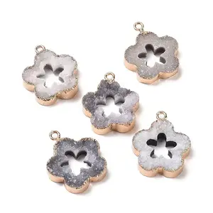 Natural Druzy Agate Pendants