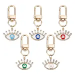 5Pcs 5 Colors Evil Eye Alloy Enamel Pendant Decorations