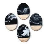 Opaque Resin & Walnut Wood Pendants