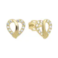 Soliter Něžné srdíčkové náušnice ze žlutého zlata 239 001 01201