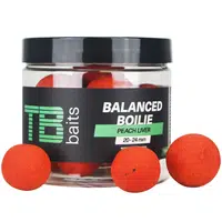Tb baits vyvážené boilie balanced + atraktor peach liver 100 g 20-24 mm