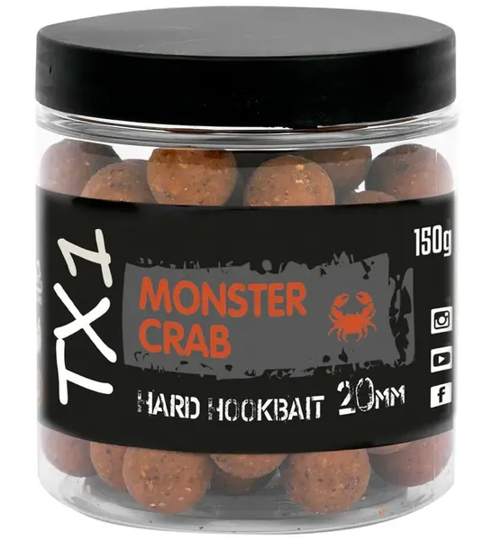 Shimano tvrzené boilies tx1 hard hookbait monster crab 150 g - 20 mm