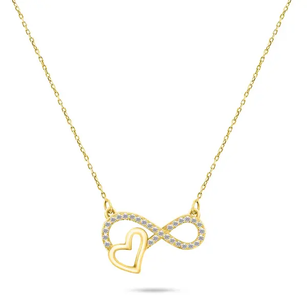 Brilio Silver Něžný pozlacený náhrdelník Nekonečno NCL54Y