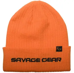 Savage gear čepice fold up beanie one size sun orange