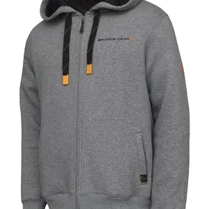 Savage gear mikina classic zip hoodie grey melange - xxl