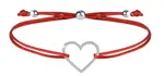 Troli Šňůrkový náramek se srdíčkem červená/ocelová